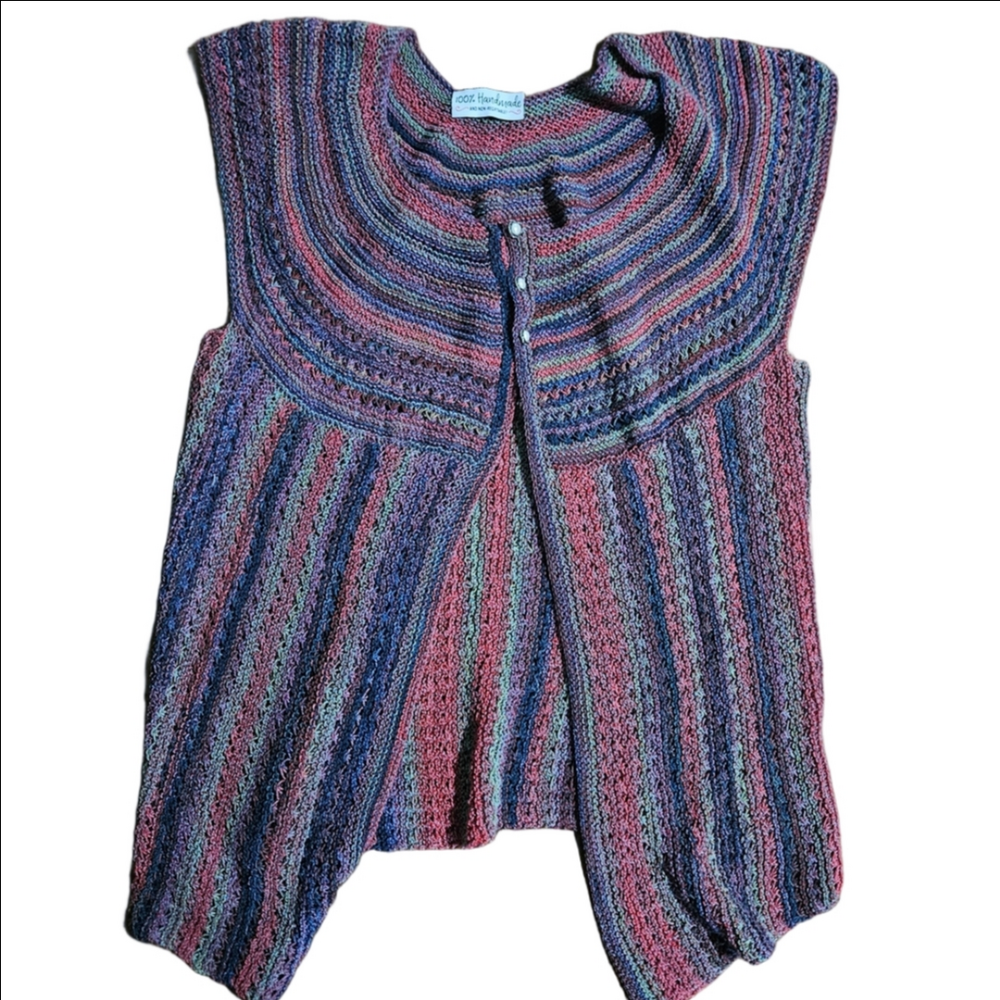 Colorful Striped Open Front Cardigan